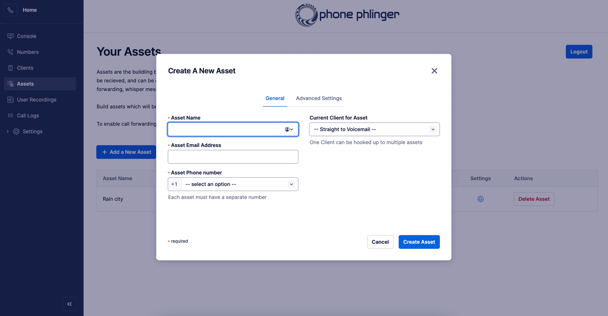 screenshot of app phone phliner